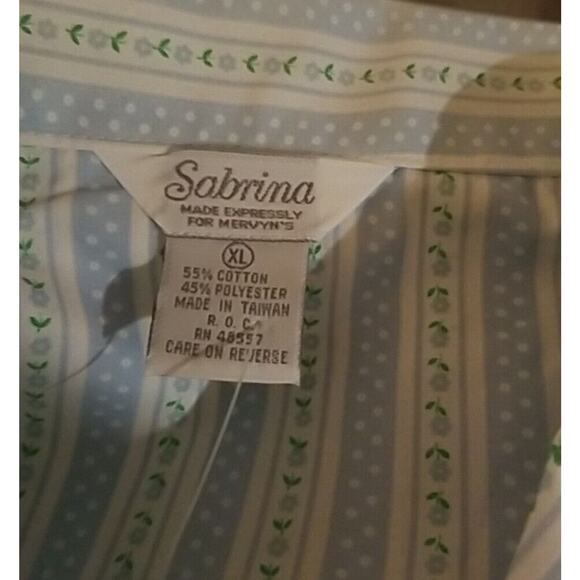 SABRINA By Mervyn's 2 pc Pajama Set Top & Pants Womens XL Stripe Floral NWT - Picture 9 of 14